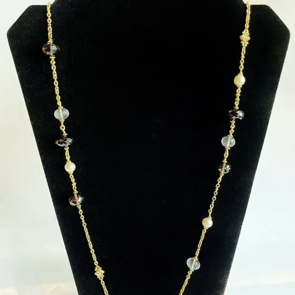 29000 / Judith Ripka Bahama Mama Diamond Gem Pearl Necklace 36 / 80 grams 18K